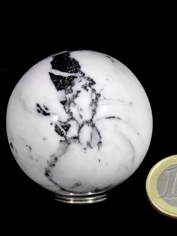 Zebra Marble deco sphere ø 4,9 cm from Brazil, unique