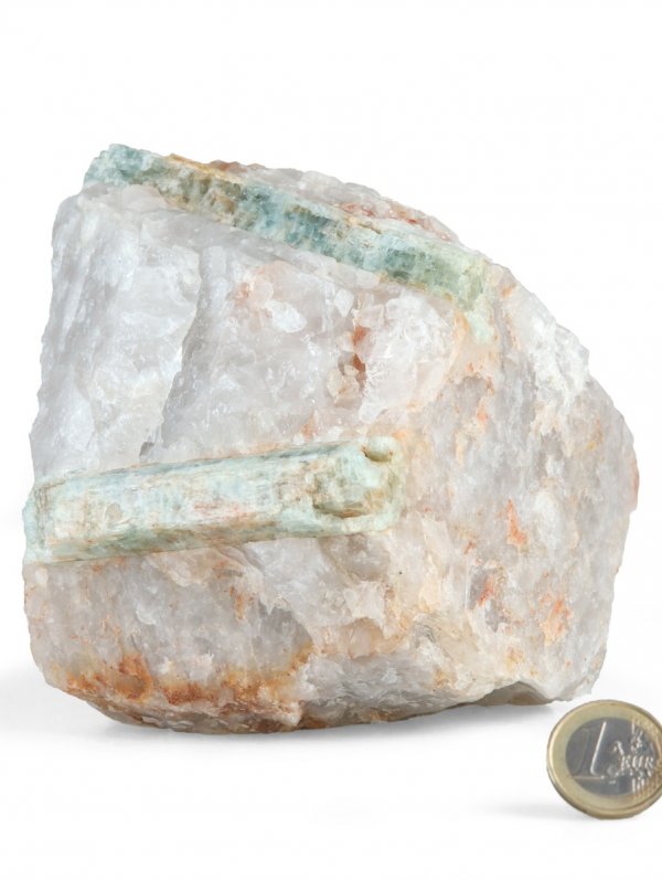 Aquamarine in Quartz, deco-mineral, unique