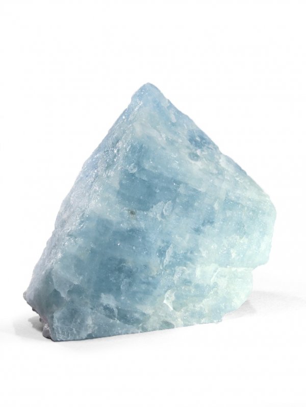 Aquamarine from Brazil, decorative mineral with sawn base, unique