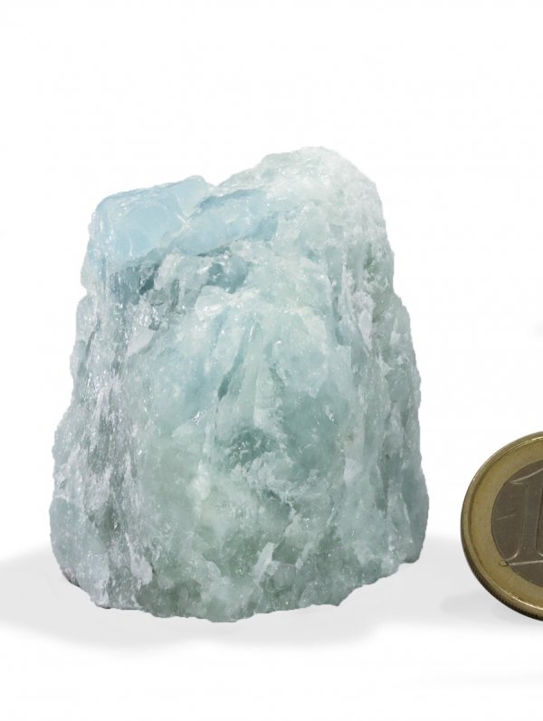Aquamarine from Brazil, decorative mineral with sawn base, unique