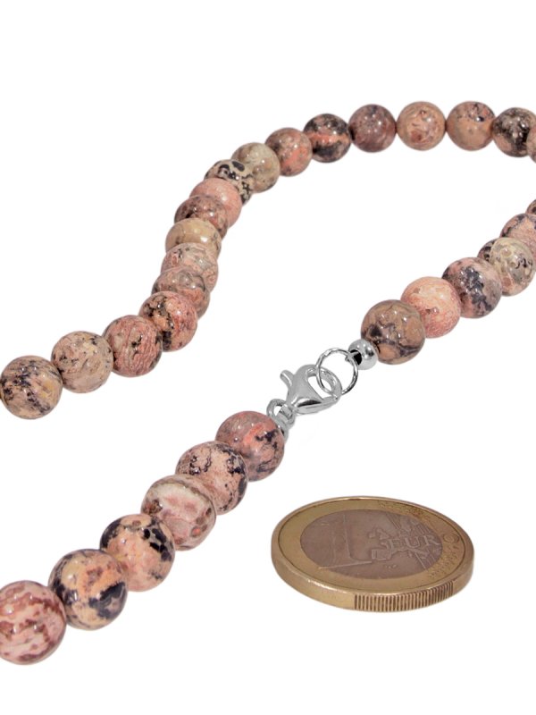Leopard Stone ø 8 mm, necklace, L 42 cm