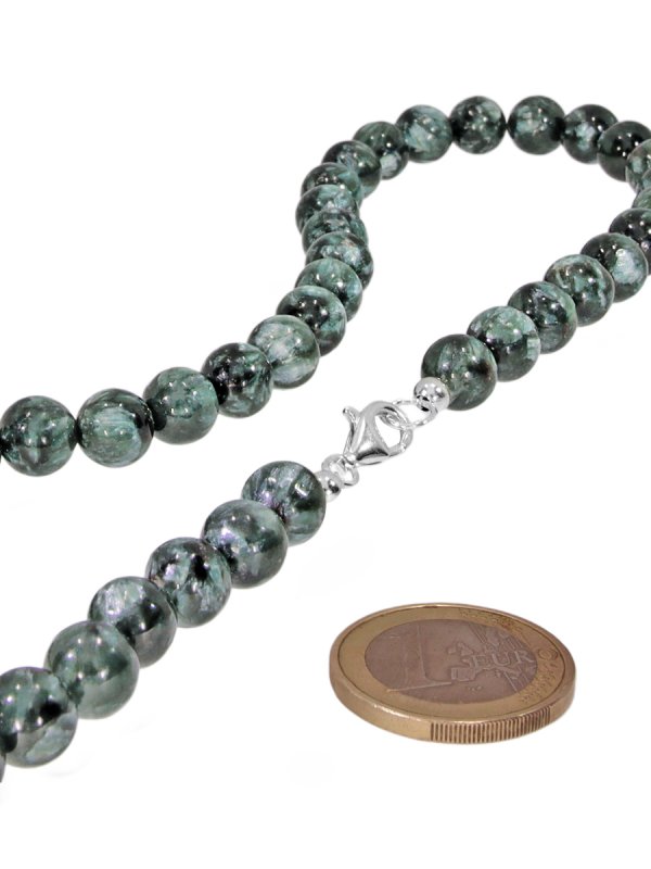 Seraphinite ø 8 mm, necklace, L 42 cm