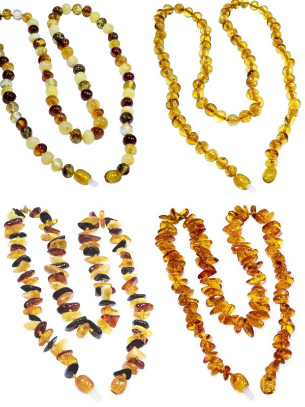 Amber from Lithuania, necklaces of various models and lengths