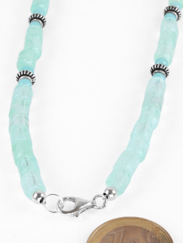 Aquamarine with Amazonite, necklace with lobster clasp, unique