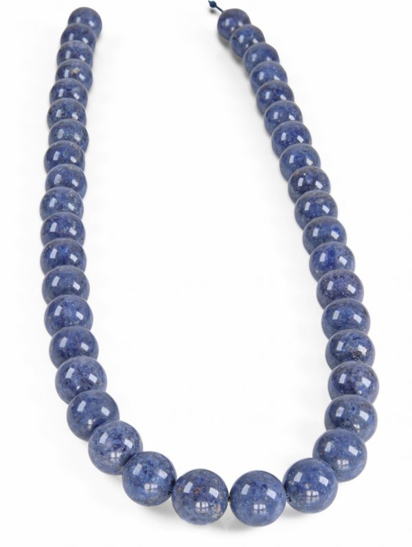 Dumortierite from Mozambique, round beads ø 10 mm, string