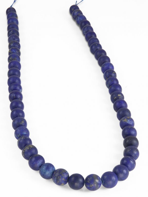 Lapis frosted from Afghanistan, round beads ø 8 mm
