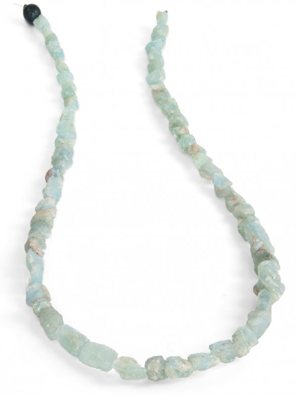 Aquamarine from Brazil, raw crystal string, unique