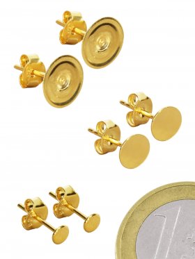 Ohrstecker mit Platte, vergoldet ø 3,5 mm (3 Paare)