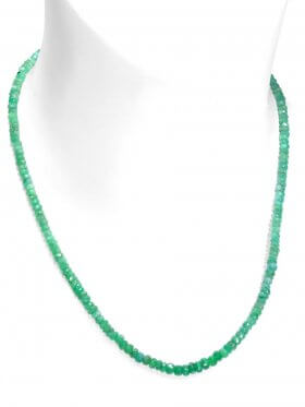 Smaragd Halskette ø 4 mm, L 43 cm + 3 cm Verlängerungskettchen