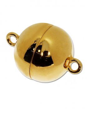 Magnetverschluss Kugel o. Rand, 925 vergoldet glänzend, ø 16 - VE 1 St.