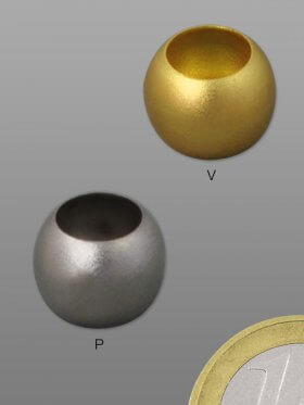 Kugel Messing - platin beschichtet od. vergoldet, ø 14 mm, VE 5 St. - vergoldet