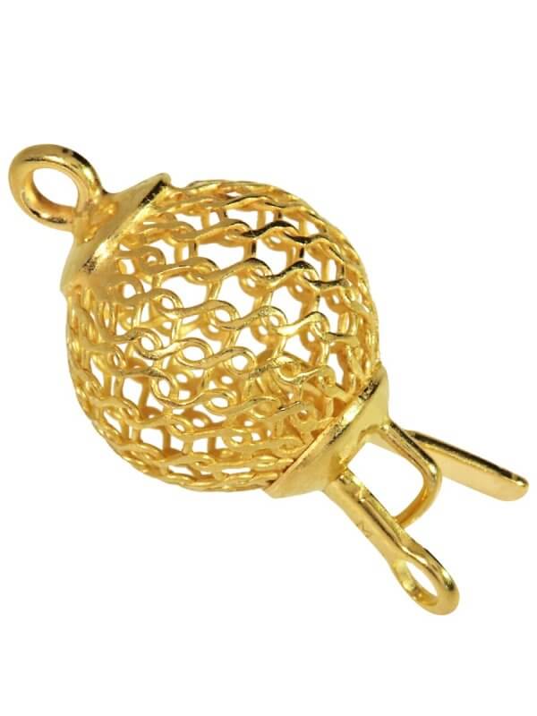 Case Lock net sphere ø 10 mm, 925 silver gold-plated
