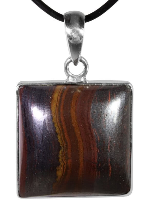 Tigeriron from South Africa, pendant set in silver with loop, unique
