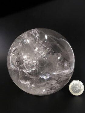 Bergkristall hochtransparent, Kugel, ø 9 cm, Unikat