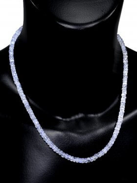 Regenbogenmondstein Halskette ø 4,5 mm, L 42 cm + 2,5 cm Verlängerungskettchen