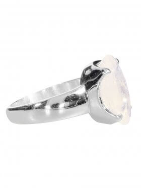 Regenbogenmondstein aus Indien, Ring facettiert Gr. 56 in 925 Silber, Unikat