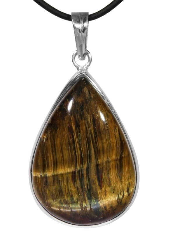 Golden Tigereye from South Africa, pendant set in silver, unique