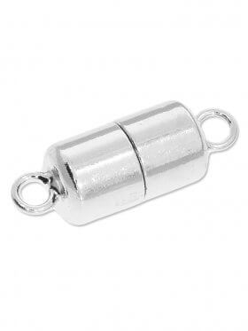 Magnetverschluss Zylinder ø 6mm mit großer Öse, 925 Silber