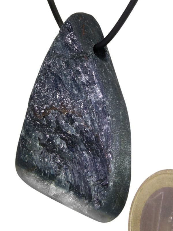 Blue Tigereye from South Africa, pendant drilled, unique