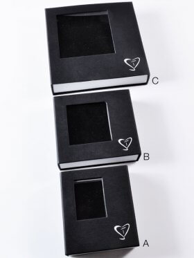 Geschenk Box schwarz mit Sichtfenster, verschiedene Modelle