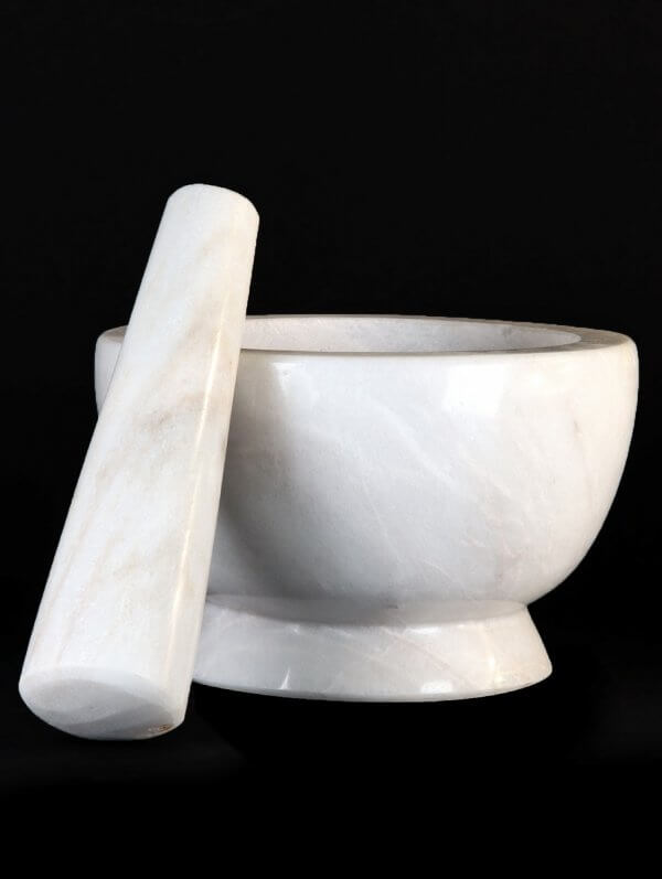 White Marble, mortar and pestle from the Philippines