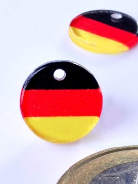 Landesplättchen "Deutschland", Acryl mit Bohrung