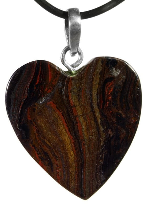 Tigeriron from South Africa, heart pendant with loop, unique