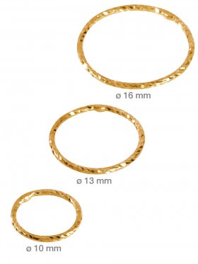 Ring gerillt (diamond cut), ø 10 mm, 925 vergoldet