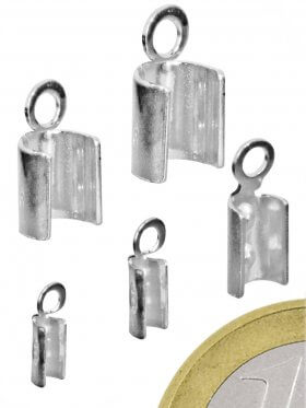 Endteile zum Quetschen für Leder 0,8-1 mm, 925 Silber