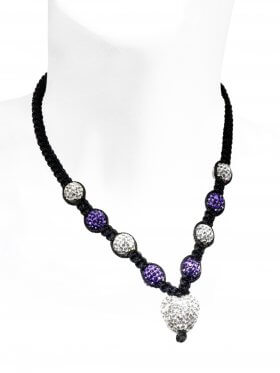 Dirndl Halskette mit Strass-Keramik-Perlen, längenverstellbar