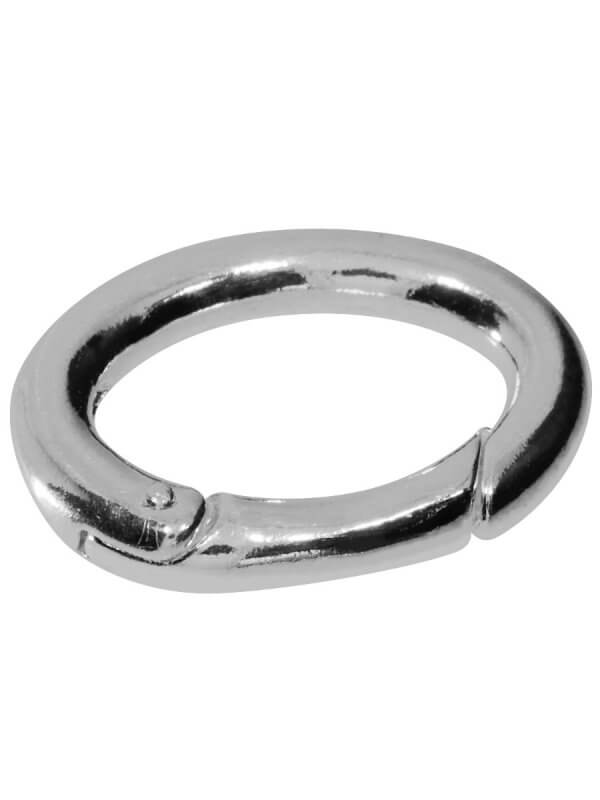 Oval lobster claw ring without loop, 925 Silber