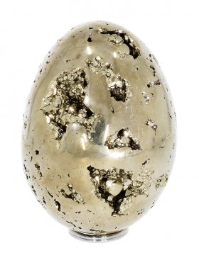 Pyrit Deko Ei aus Peru,  7 / 5 cm, Unikat
