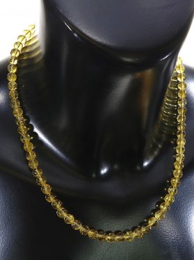 Citrin Halskette Kugel ø 6 mm, Karabinerverschluss, 925 Silber, Länge 42 cm