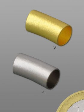 Rohr gebogen Messing - Platin beschichtet od. vergoldet, ø 8 x 15, VE 10 St. - platin beschichtet