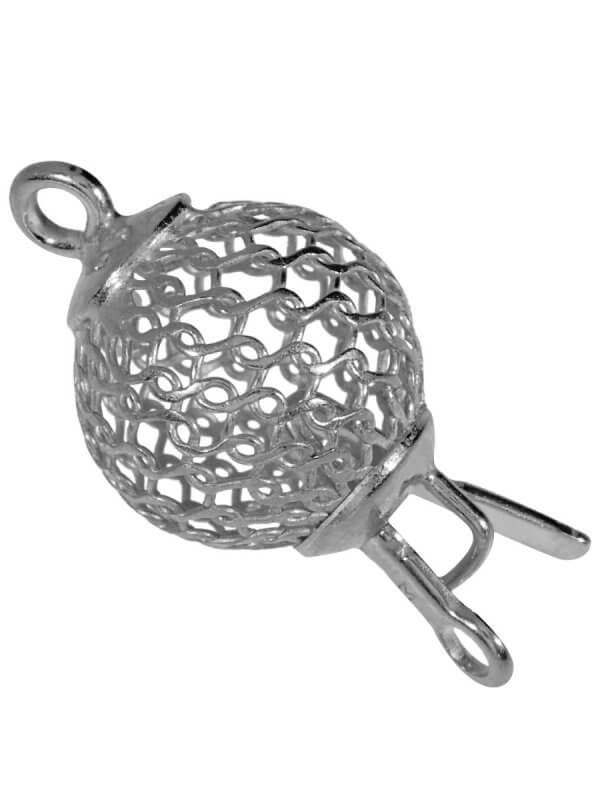 Case Lock net sphere ø 10 mm, 925 silver rhodium-plated