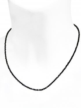 Spinell Halskette mit facettierter Kugel ø 2-3 mm, L 44+4 cm