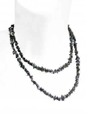 Schneeflocken Obsidian, Splitterkette, Länge ca. 90 cm, 1 Stück