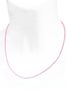Rosenquarz aus Madagaskar Halskette, L 45 cm mit Verlängerungskettchen, 1 Stück