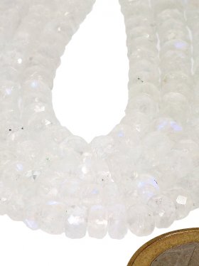 Regenbogenmondstein aus Indien, Disc facettiert 5-6 mm, Strang Länge ca. 41 cm, 1 St.