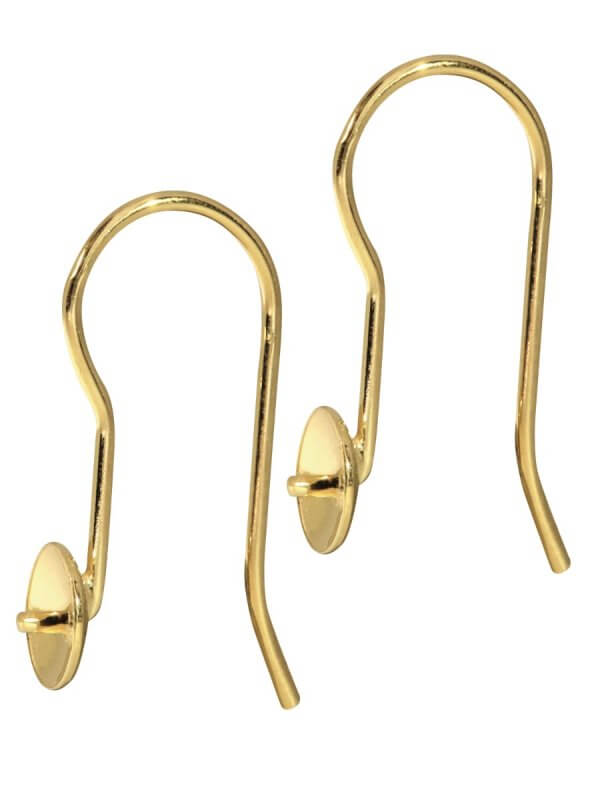 Fishhook with bowl and pin, 925 gold-plated