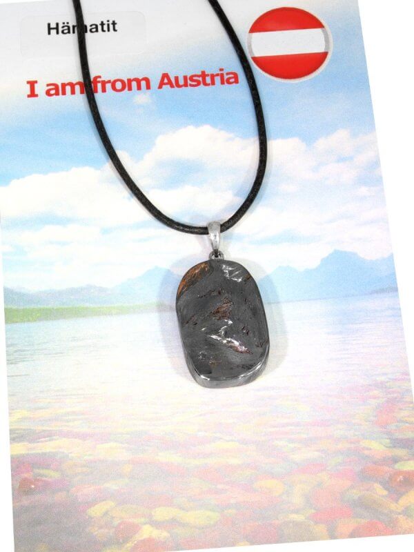 Hematite from Lower Austria, pendant with loop - I am from Austria