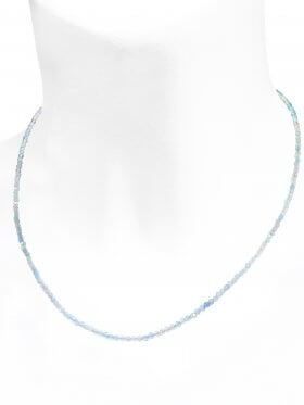 Aquamarin Halskette, L 45 cm mit Verlängerungskettchen, 1 Stück