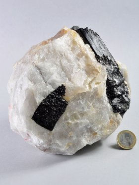 Turmalin in Quarz, Deko-Mineral, Unikat
