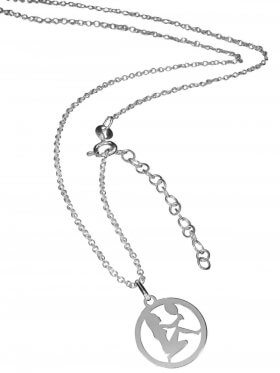 Jungfrau (small ø 15 mm) -  Ankerkette mit Verlängerungskette, Länge 38+5 cm, 925 Silber rhodiniert