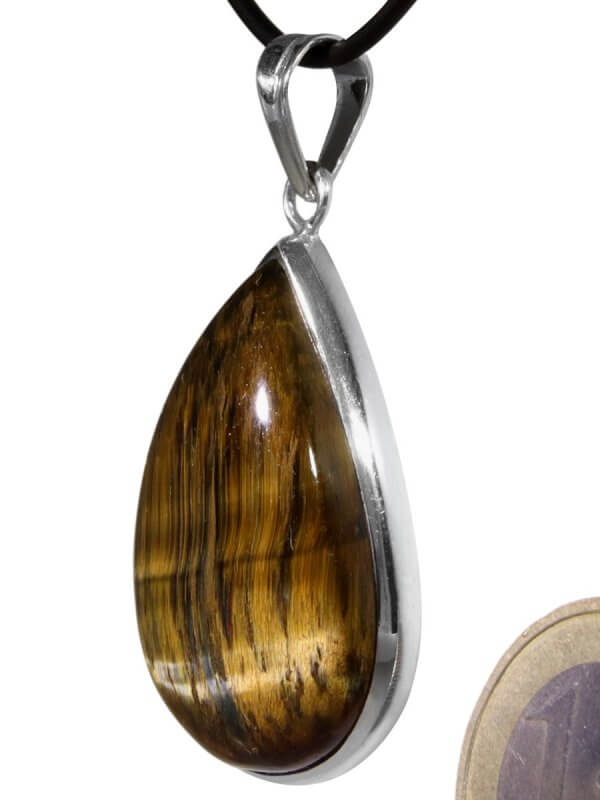Golden Tigereye from South Africa, pendant set in silver, unique
