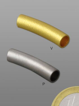 Rohr gebogen Messing - platin beschichtet od. vergoldet, ø 5 x 20, VE 10 St.