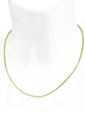 Peridot Halskette, L 42 cm mit Verlängerungskettchen, 1 Stück