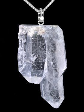 Bergkristall aus Brasilien, Rohkristall Anhänger mit Öse, Größe XL