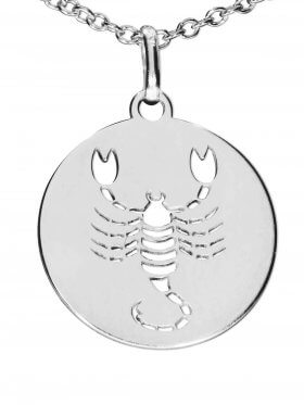 Skorpion, Sternzeichen Anhänger small mit Öse, 925 Silber