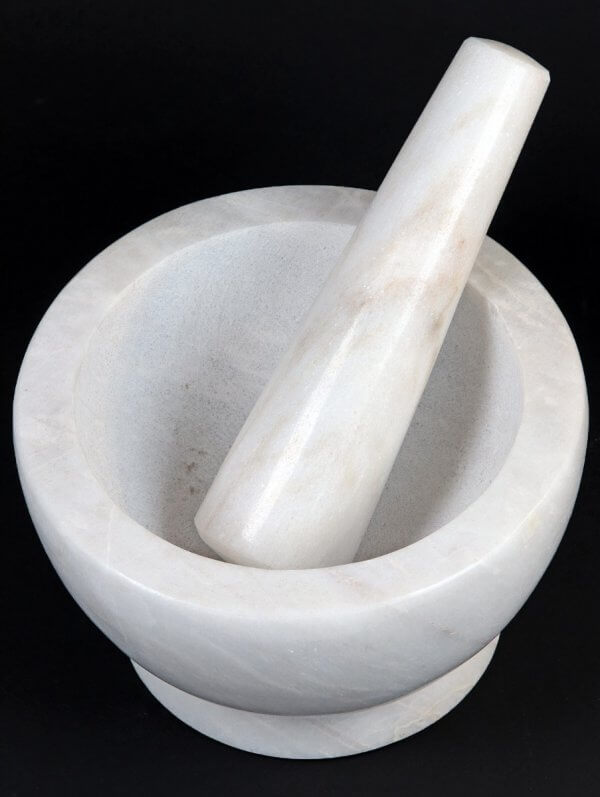 White Marble, mortar and pestle from the Philippines